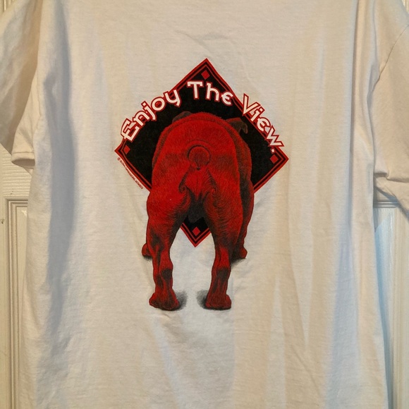 Vintage Red Dog T Shirt Be The Lead Dog Or Be Left Behind Size L - Picture 2 of 3